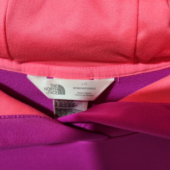 The North Face Women's Hot Pink Logo Long Sleeve Hoodie Large - Picture 2 of 6